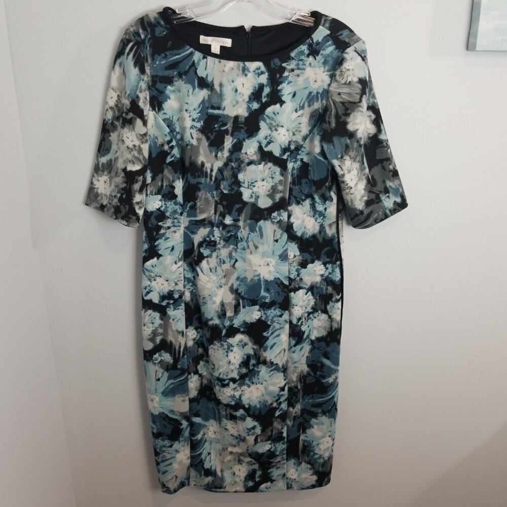 London Times Cocktail Dress Elbow Sleeve Floral Print size 10